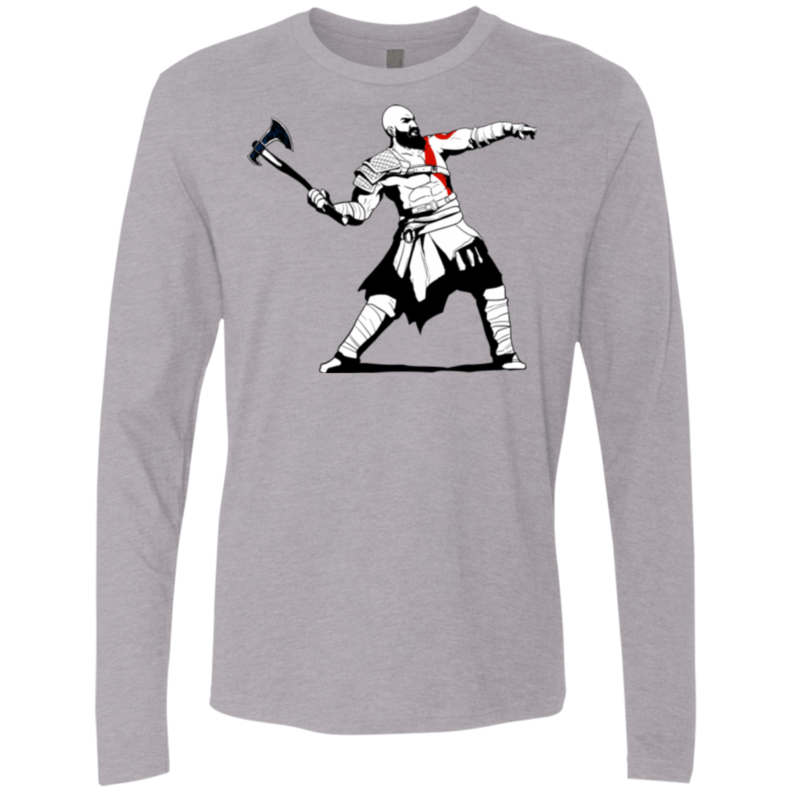 T-Shirts Heather Grey / S Kratos Banksy Men's Premium Long Sleeve