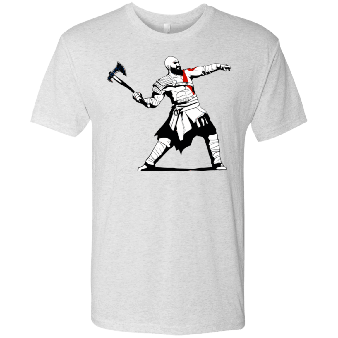 T-Shirts Heather White / S Kratos Banksy Men's Triblend T-Shirt