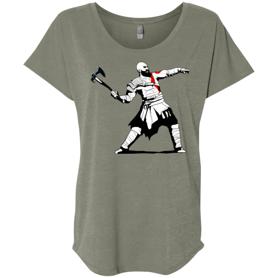 T-Shirts Venetian Grey / X-Small Kratos Banksy Triblend Dolman Sleeve