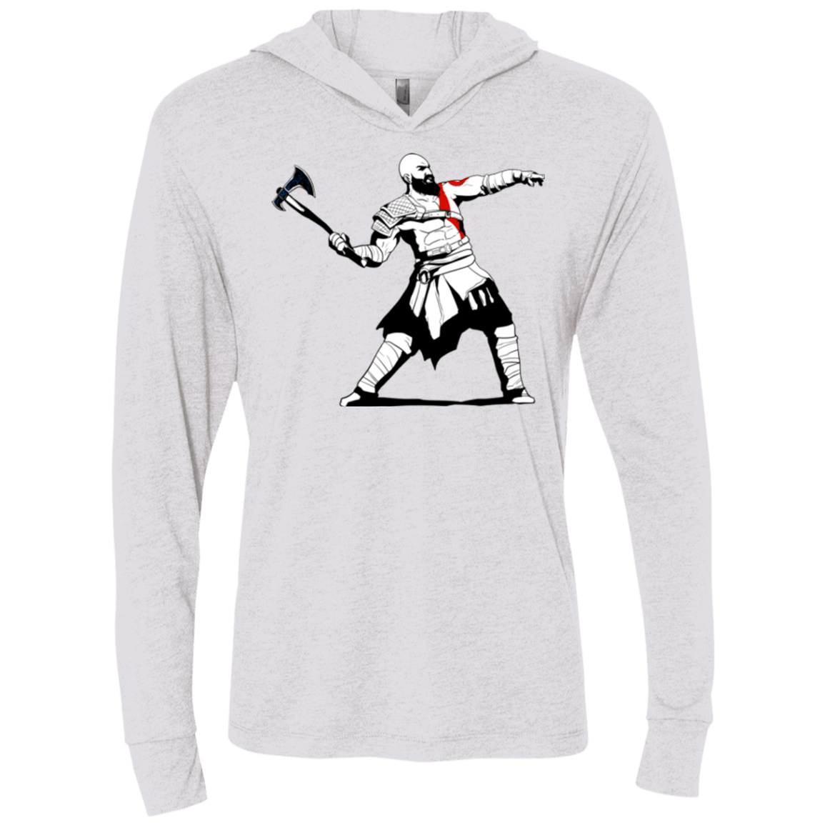 T-Shirts Heather White / X-Small Kratos Banksy Triblend Long Sleeve Hoodie Tee