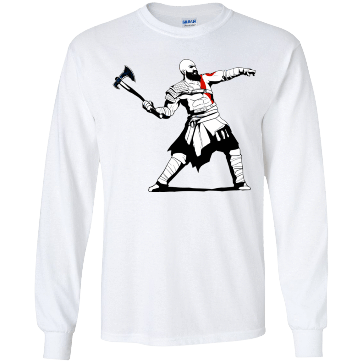 T-Shirts White / YS Kratos Banksy Youth Long Sleeve T-Shirt