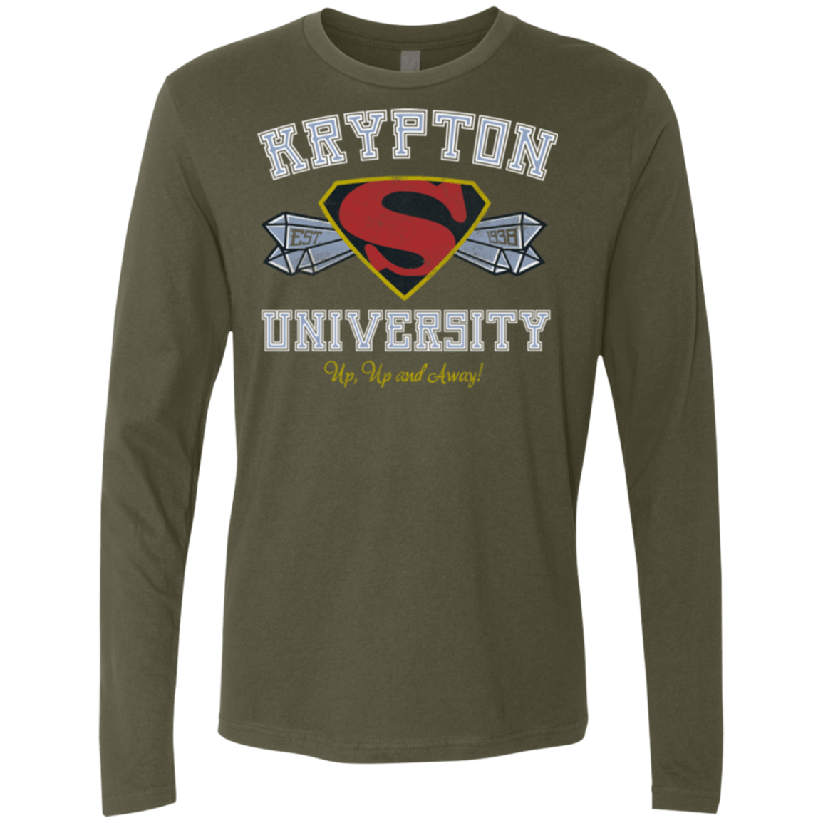 T-Shirts Military Green / Small Krypton University Men's Premium Long Sleeve