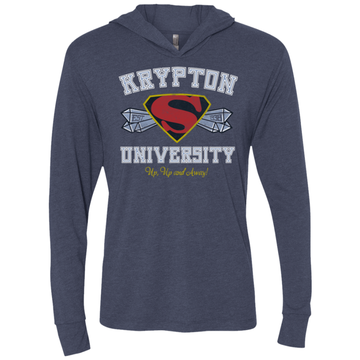 T-Shirts Vintage Navy / X-Small Krypton University Triblend Long Sleeve Hoodie Tee