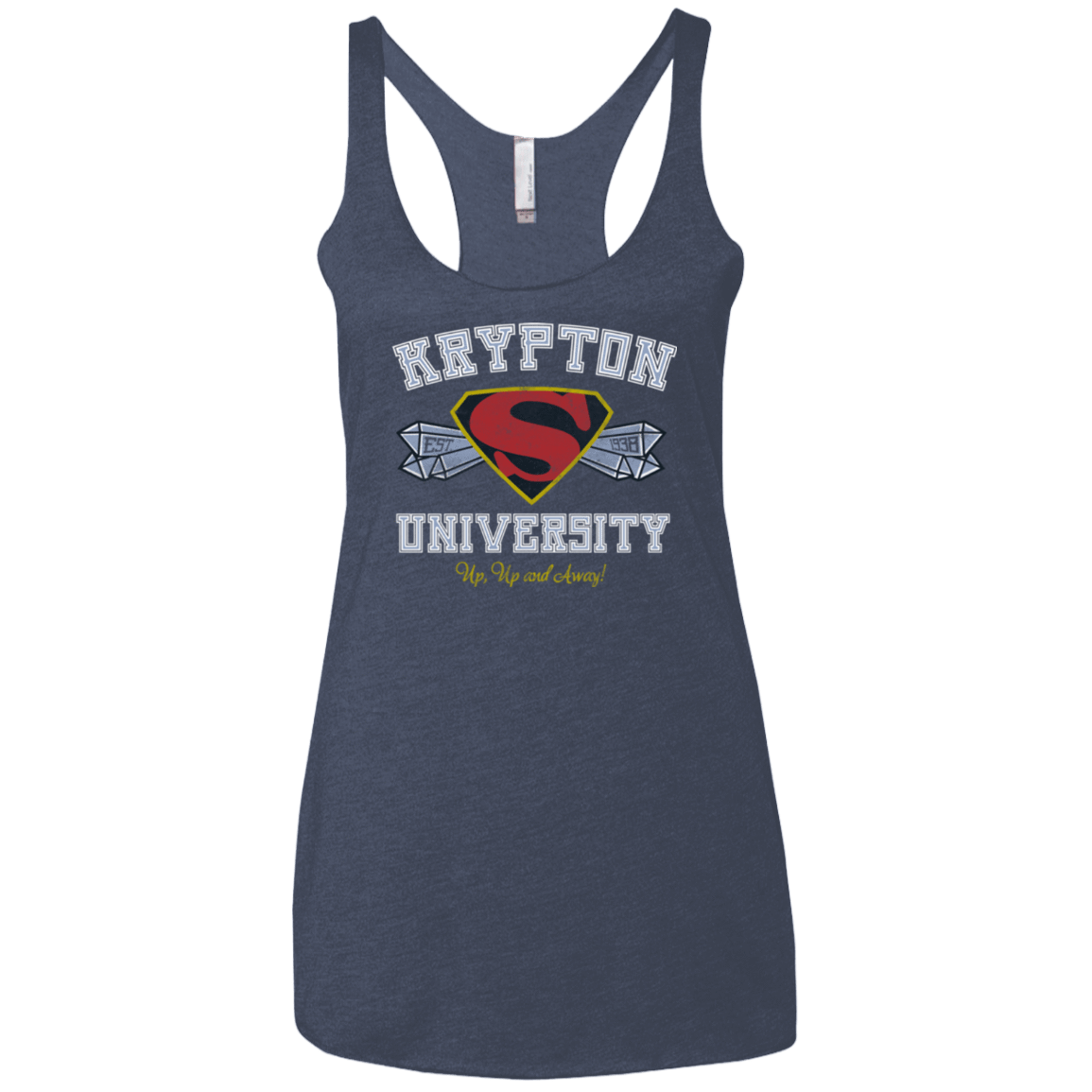 T-Shirts Vintage Navy / X-Small Krypton University Women's Triblend Racerback Tank