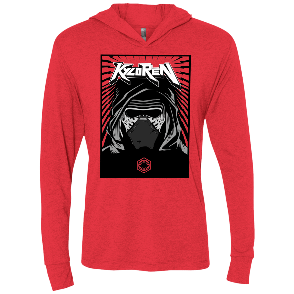 T-Shirts Vintage Red / X-Small Kylo Rock Triblend Long Sleeve Hoodie Tee