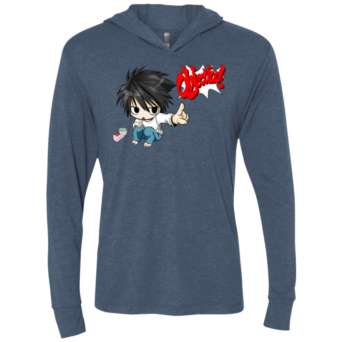 T-Shirts Indigo / X-Small L Objection! Triblend Long Sleeve Hoodie Tee