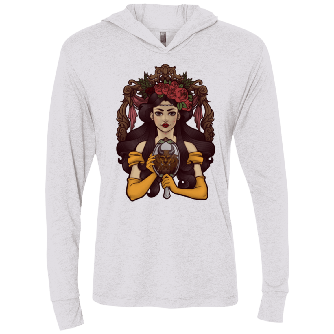 T-Shirts Heather White / X-Small La Bete Triblend Long Sleeve Hoodie Tee