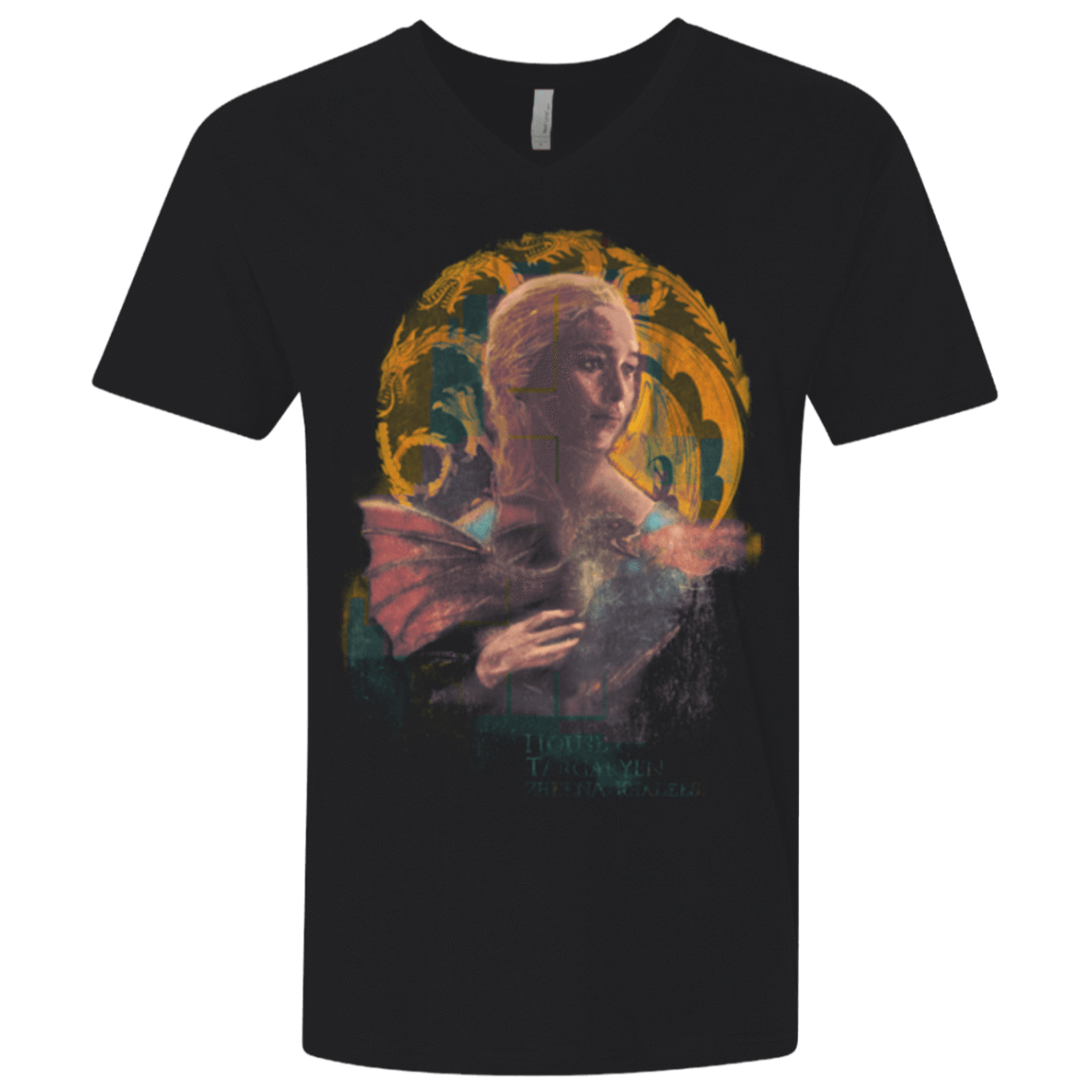 T-Shirts Black / X-Small la Dame Au Dragon Men's Premium V-Neck
