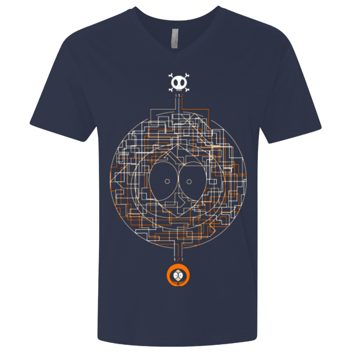 T-Shirts Midnight Navy / X-Small LABYRINTH OF DEATH Men's Premium V-Neck