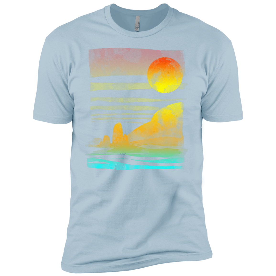 T-Shirts Light Blue / YXS Landscape Painted With Tea Boys Premium T-Shirt