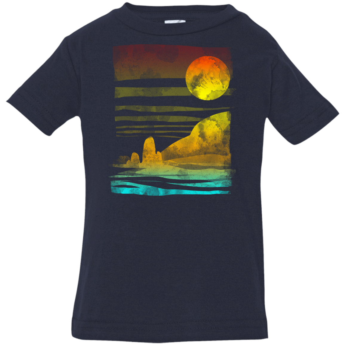 T-Shirts Navy / 6 Months Landscape Painted With Tea Infant Premium T-Shirt