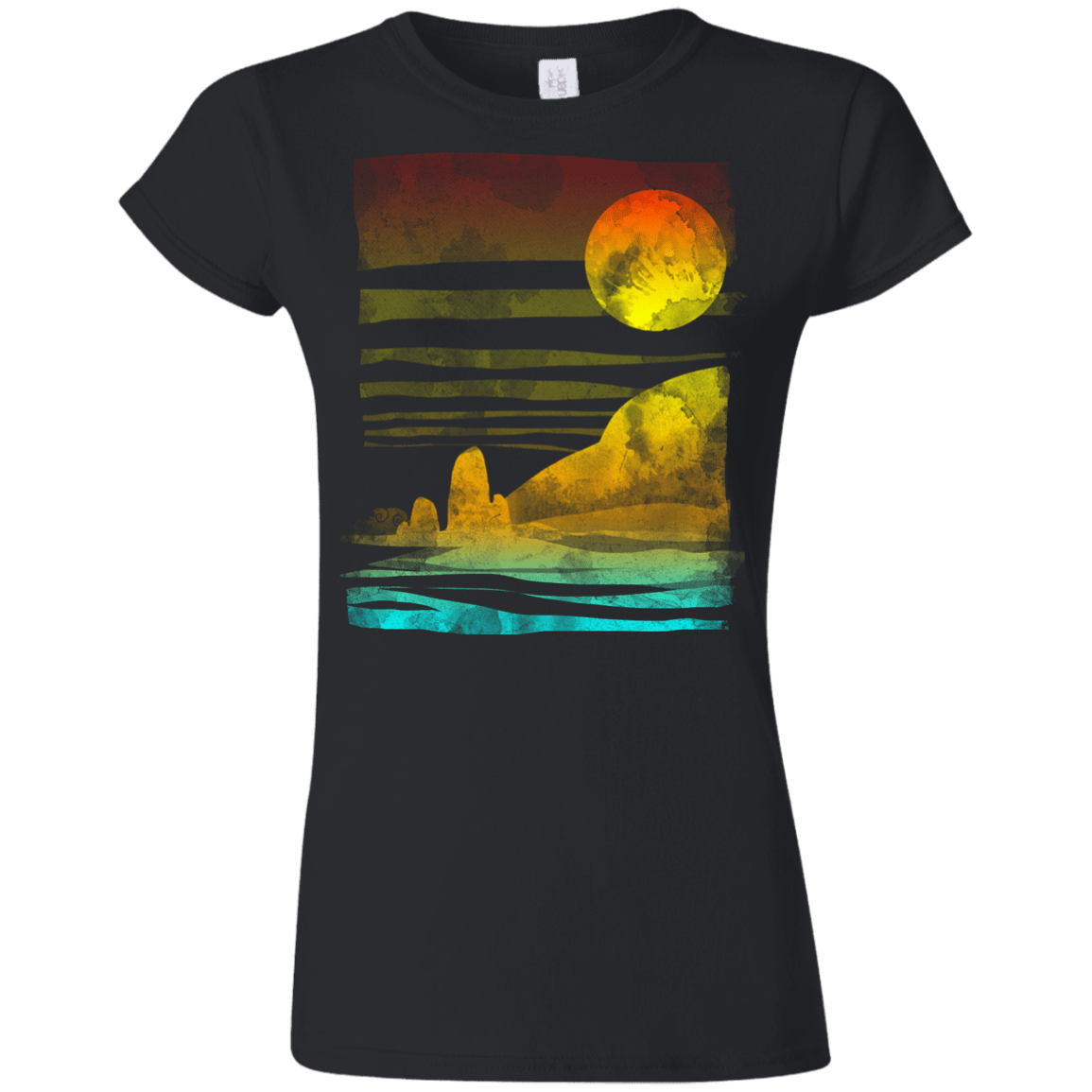 T-Shirts Black / S Landscape Painted With Tea Junior Slimmer-Fit T-Shirt