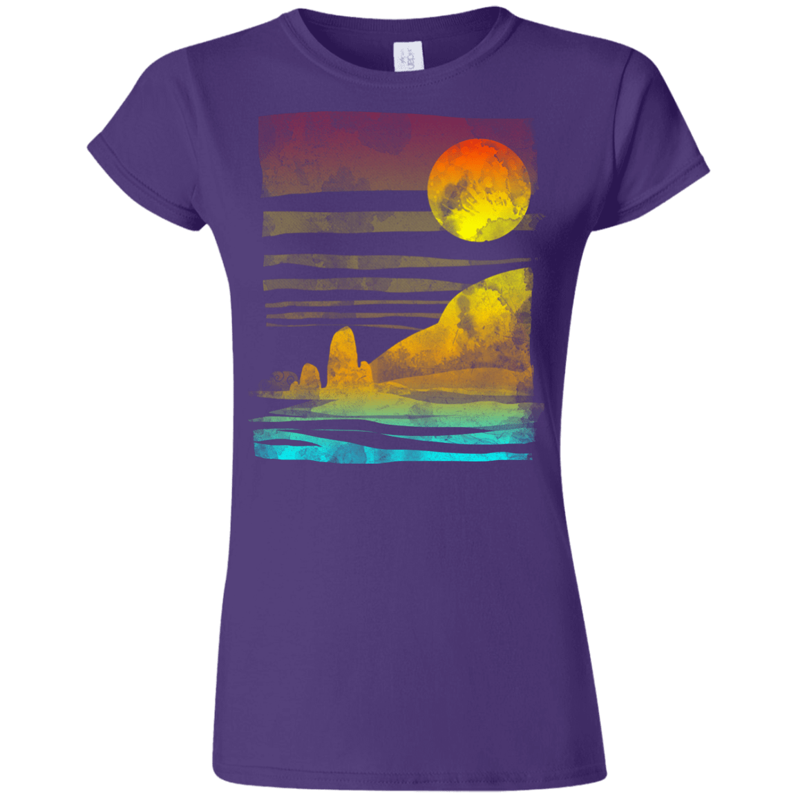 T-Shirts Purple / S Landscape Painted With Tea Junior Slimmer-Fit T-Shirt