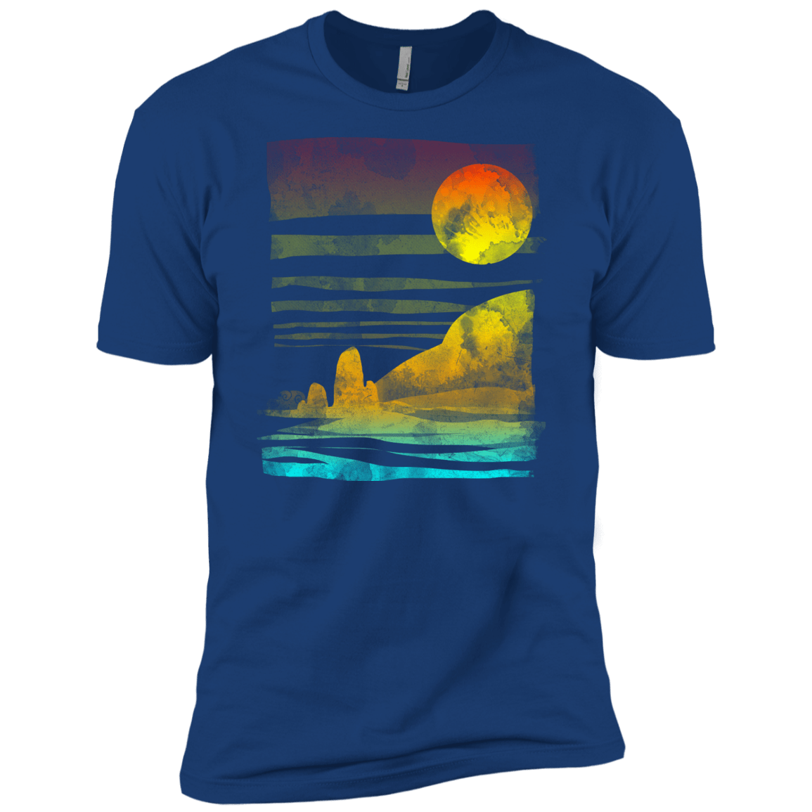 T-Shirts Royal / X-Small Landscape Painted With Tea Men's Premium T-Shirt