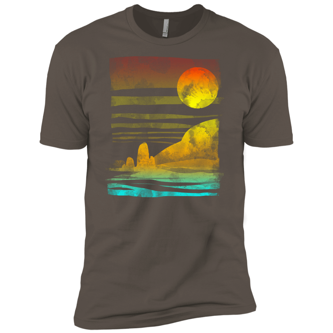 T-Shirts Warm Grey / X-Small Landscape Painted With Tea Men's Premium T-Shirt