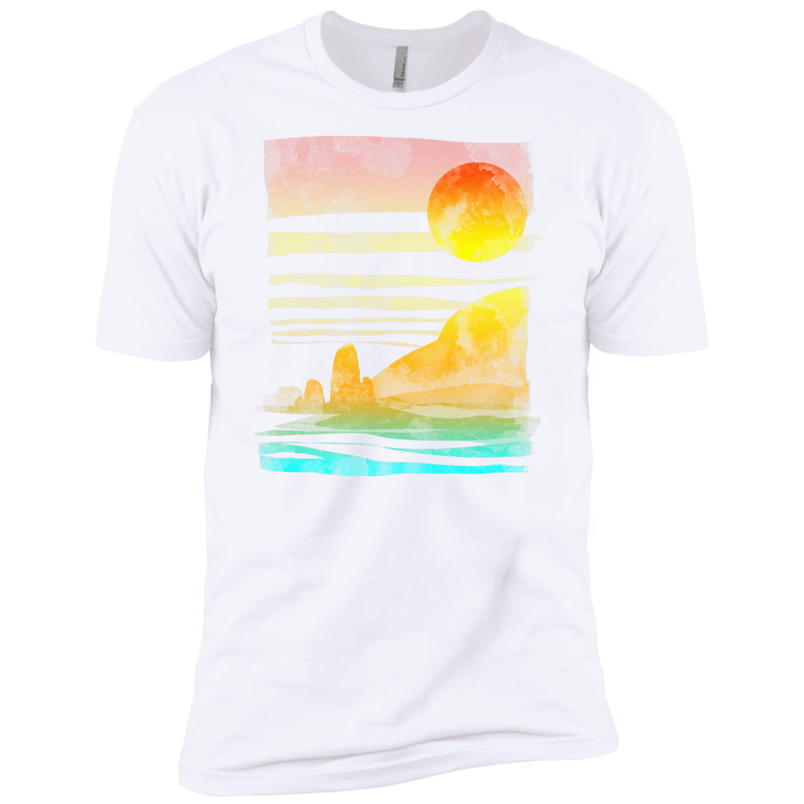 T-Shirts White / X-Small Landscape Painted With Tea Men's Premium T-Shirt
