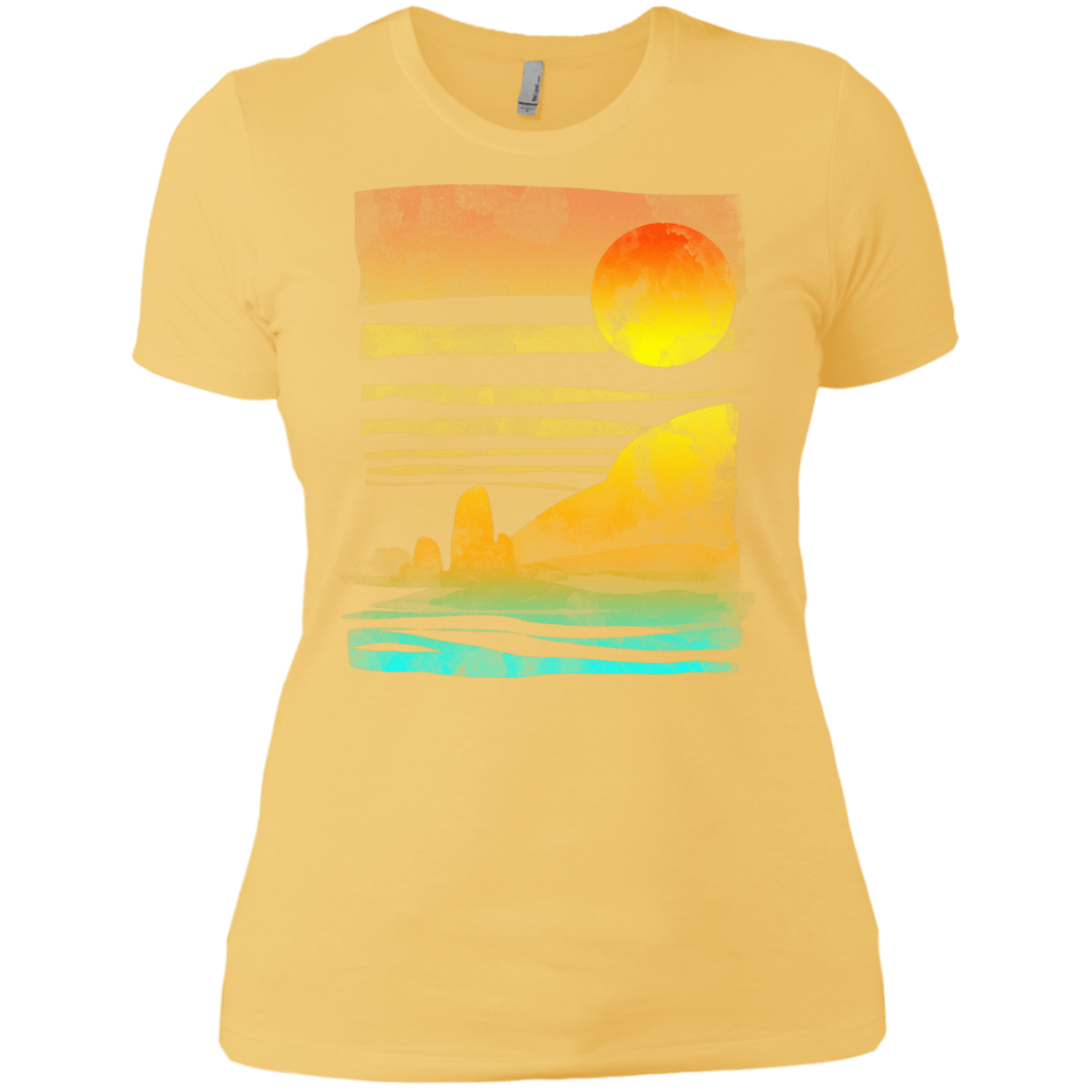 T-Shirts Banana Cream/ / X-Small Landscape Painted With Tea Women's Premium T-Shirt