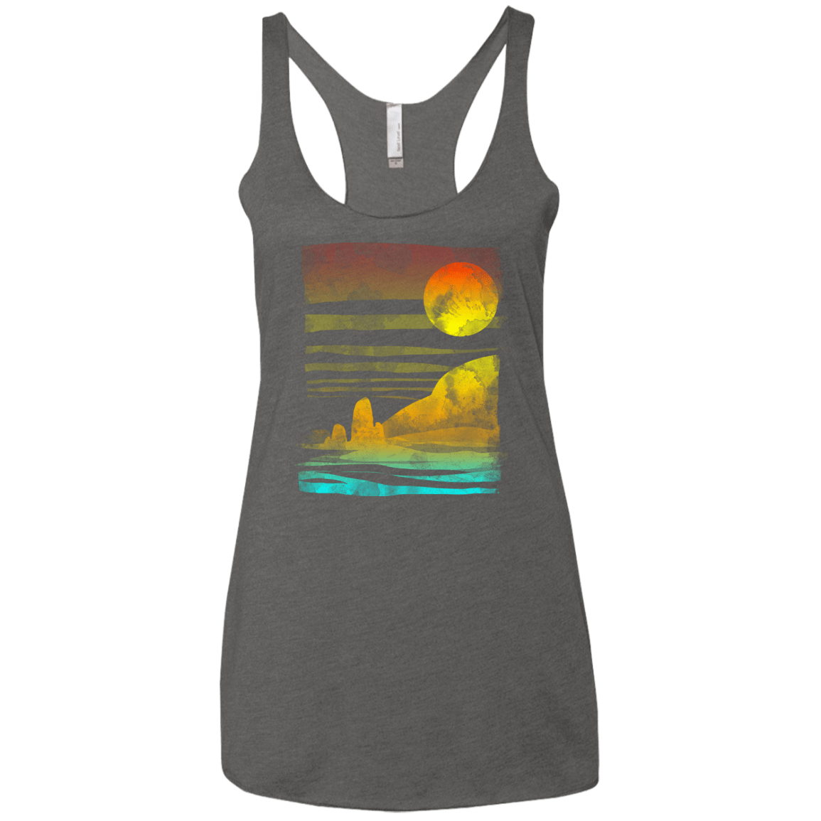 T-Shirts Premium Heather / X-Small Landscape Painted With Tea Women's Triblend Racerback Tank