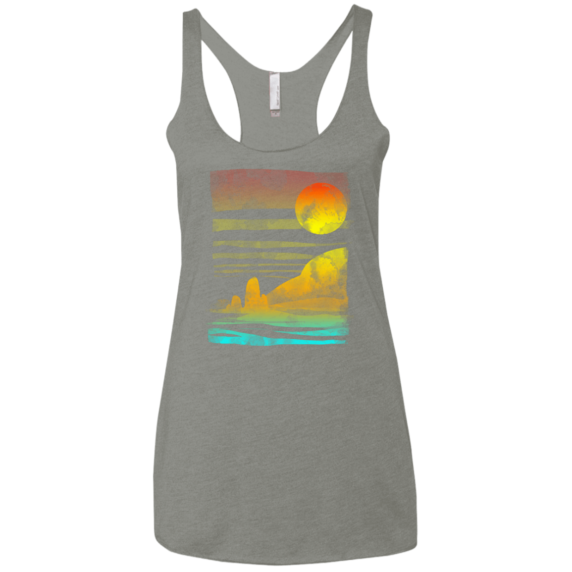 T-Shirts Venetian Grey / X-Small Landscape Painted With Tea Women's Triblend Racerback Tank