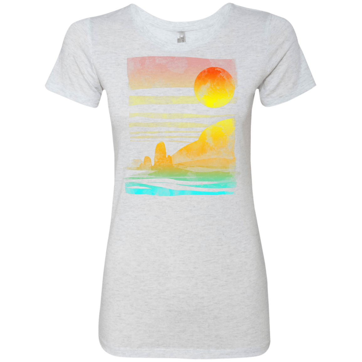 T-Shirts Heather White / S Landscape Painted With Tea Women's Triblend T-Shirt
