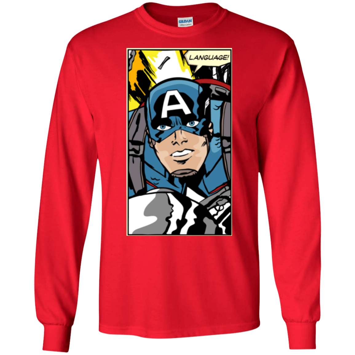 T-Shirts Red / S Language Men's Long Sleeve T-Shirt