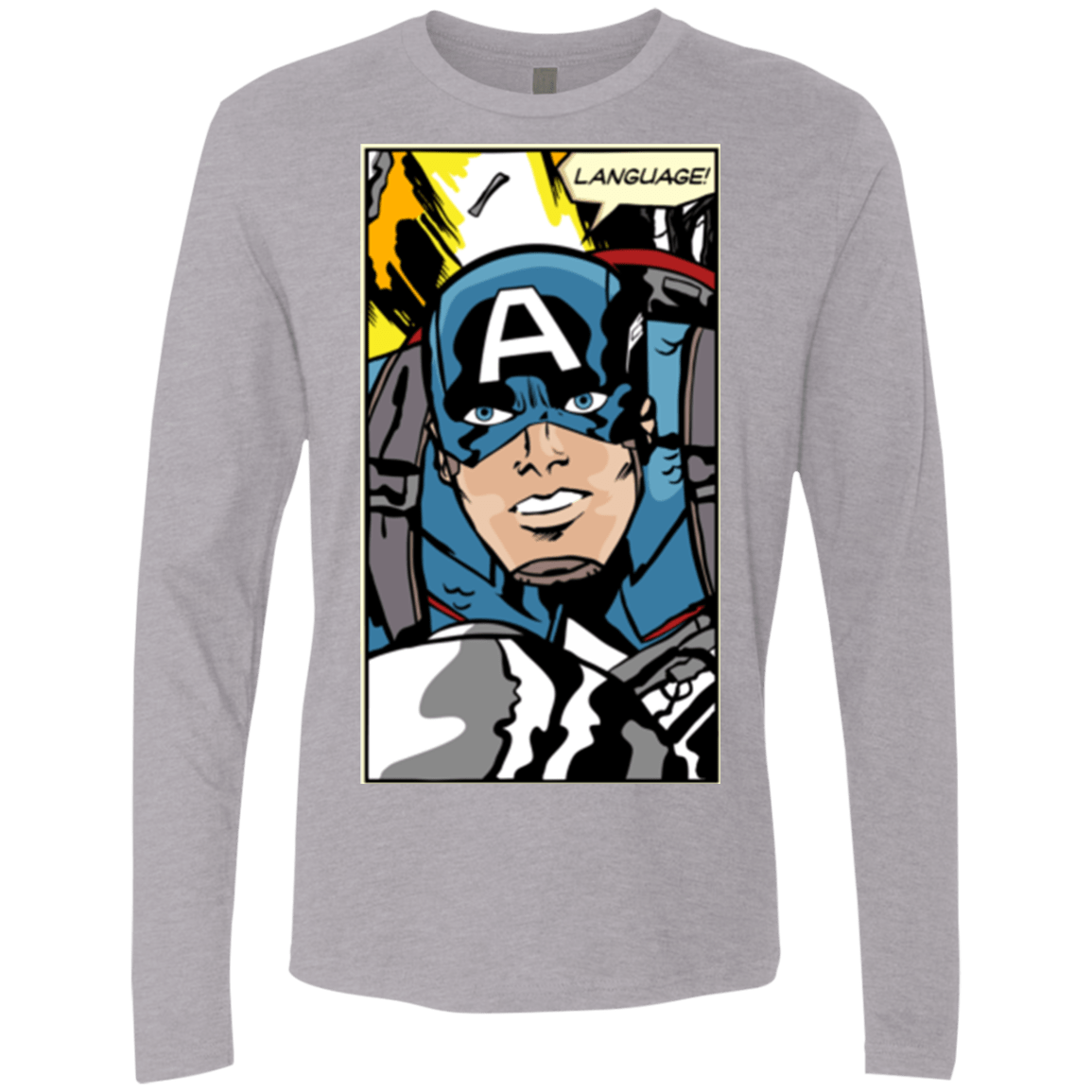 T-Shirts Heather Grey / S Language Men's Premium Long Sleeve