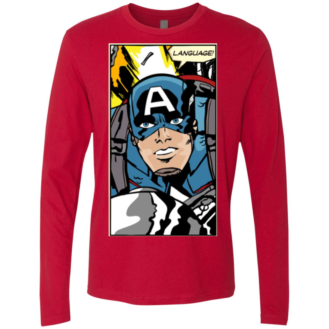 T-Shirts Red / S Language Men's Premium Long Sleeve