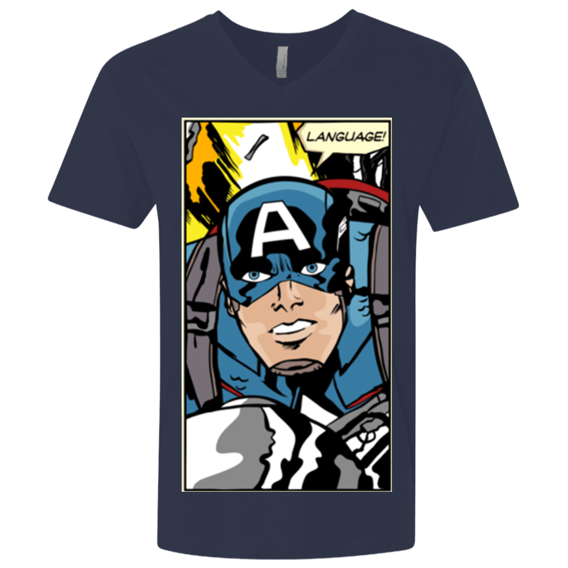 T-Shirts Midnight Navy / X-Small Language Men's Premium V-Neck