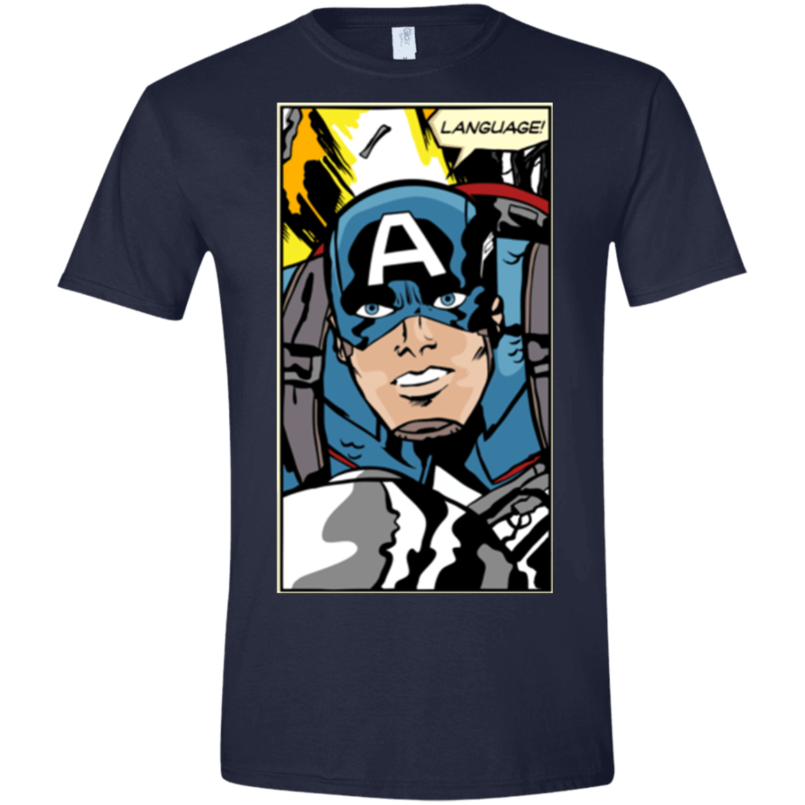 T-Shirts Navy / X-Small Language Men's Semi-Fitted Softstyle