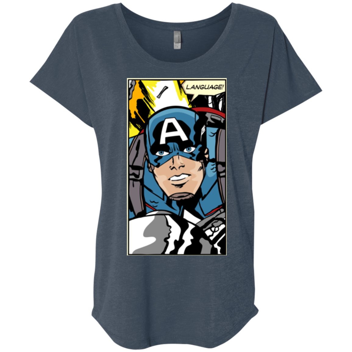 T-Shirts Indigo / X-Small Language Triblend Dolman Sleeve