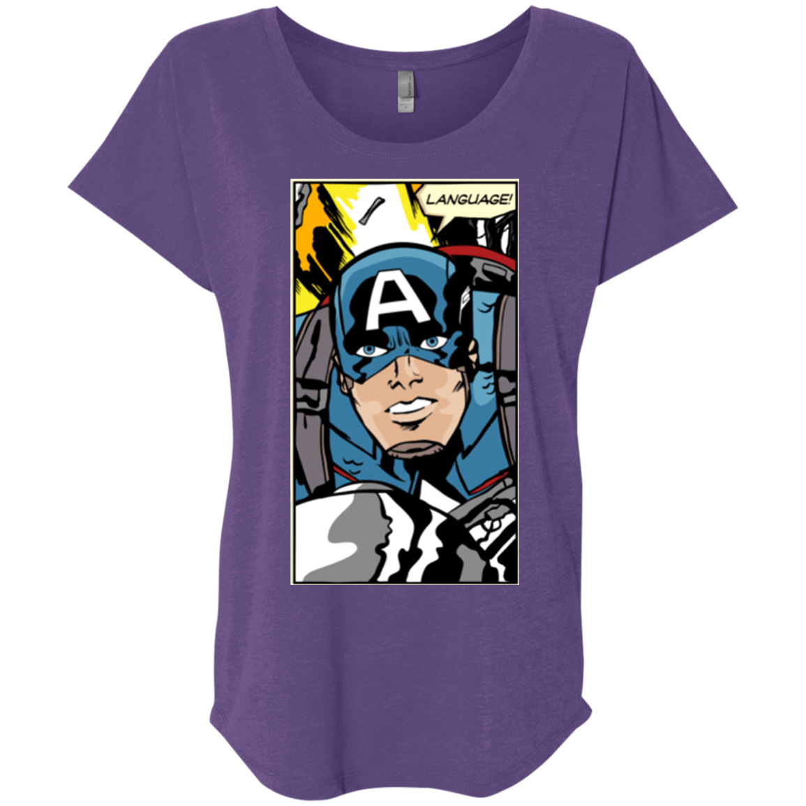 T-Shirts Purple Rush / X-Small Language Triblend Dolman Sleeve