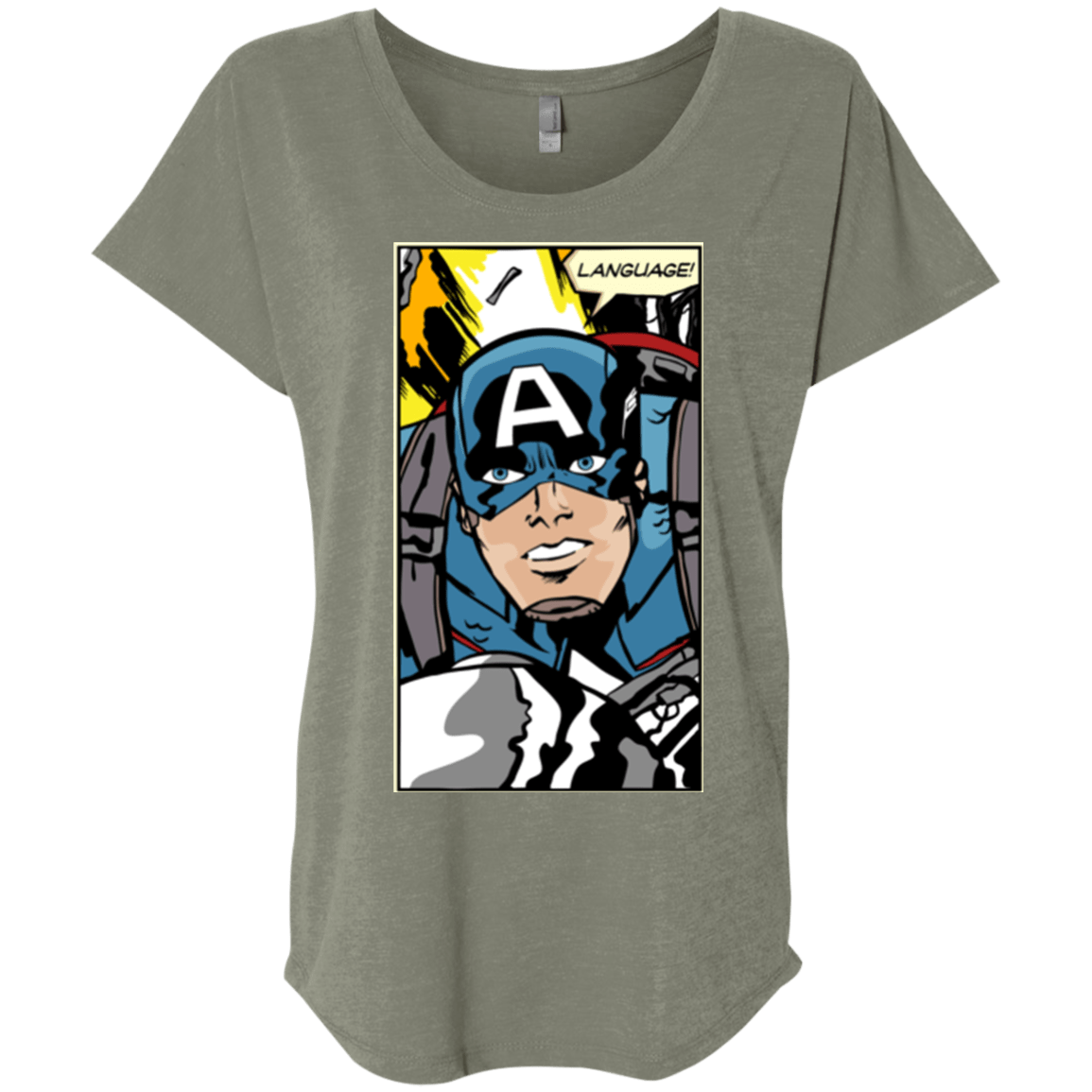 T-Shirts Venetian Grey / X-Small Language Triblend Dolman Sleeve