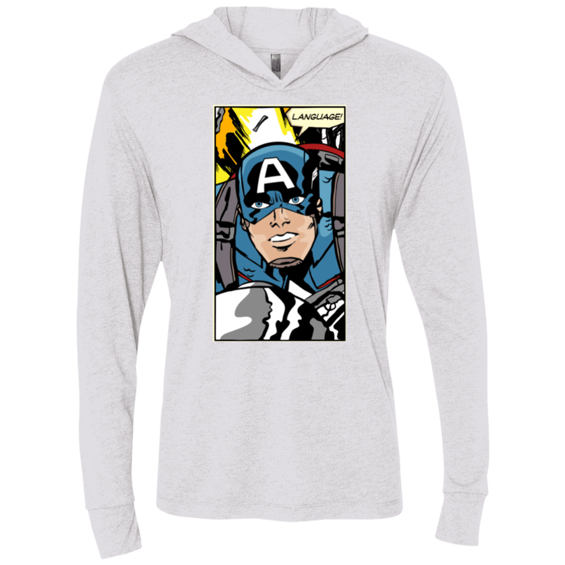 T-Shirts Heather White / X-Small Language Triblend Long Sleeve Hoodie Tee