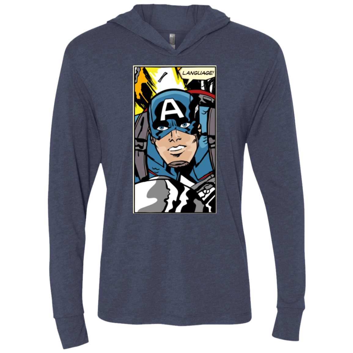 T-Shirts Vintage Navy / X-Small Language Triblend Long Sleeve Hoodie Tee