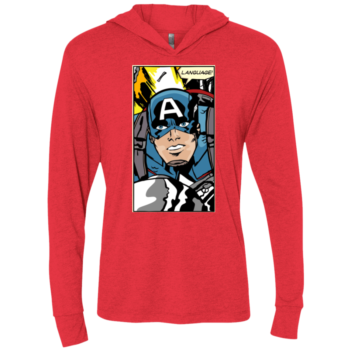 T-Shirts Vintage Red / X-Small Language Triblend Long Sleeve Hoodie Tee