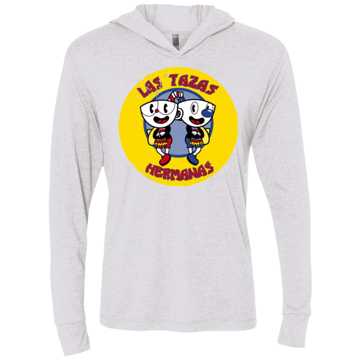 T-Shirts Heather White / X-Small las tazas hermanas Triblend Long Sleeve Hoodie Tee
