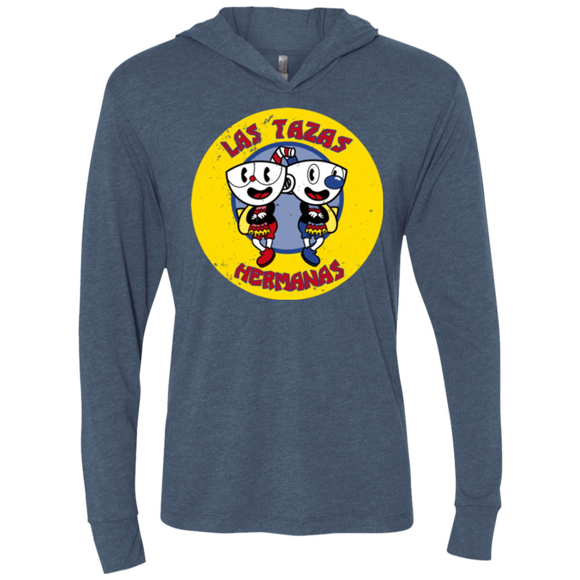 T-Shirts Indigo / X-Small las tazas hermanas Triblend Long Sleeve Hoodie Tee