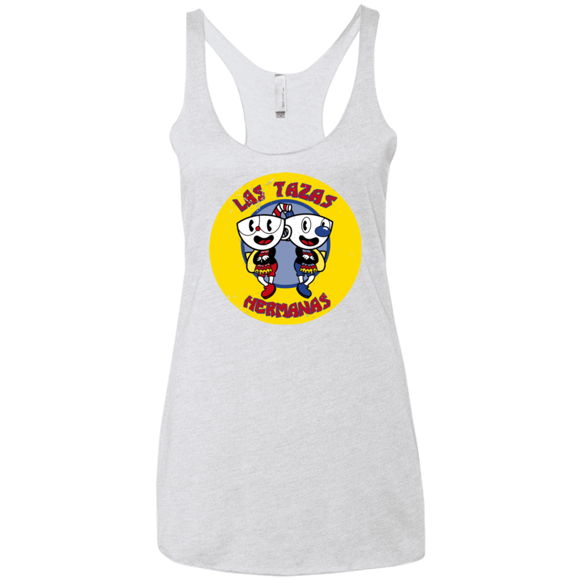 T-Shirts Heather White / X-Small las tazas hermanas Women's Triblend Racerback Tank