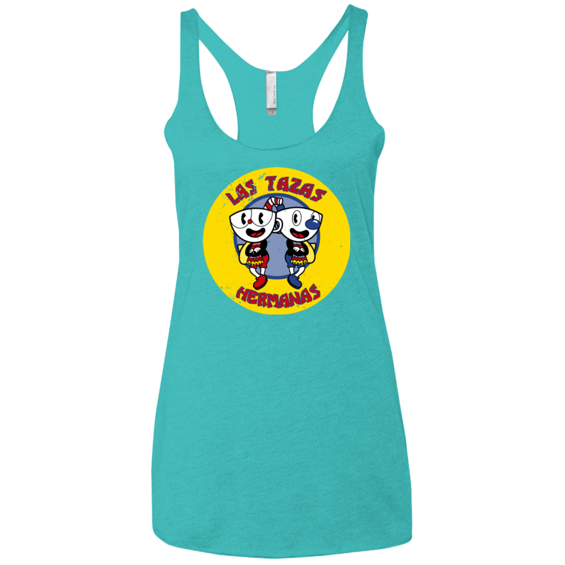 T-Shirts Tahiti Blue / X-Small las tazas hermanas Women's Triblend Racerback Tank