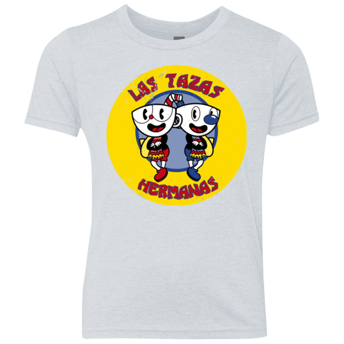 T-Shirts Heather White / YXS las tazas hermanas Youth Triblend T-Shirt