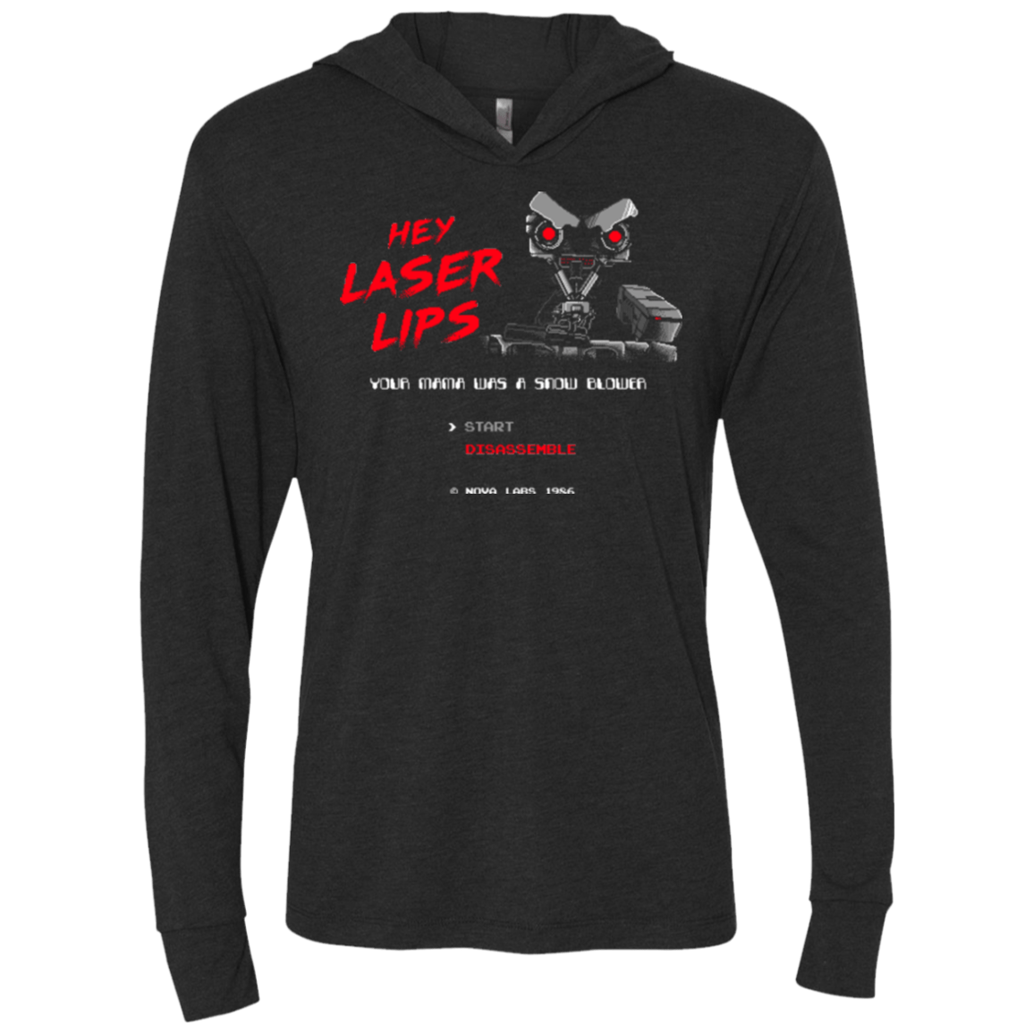 Laser Lips Triblend Long Sleeve Hoodie Tee