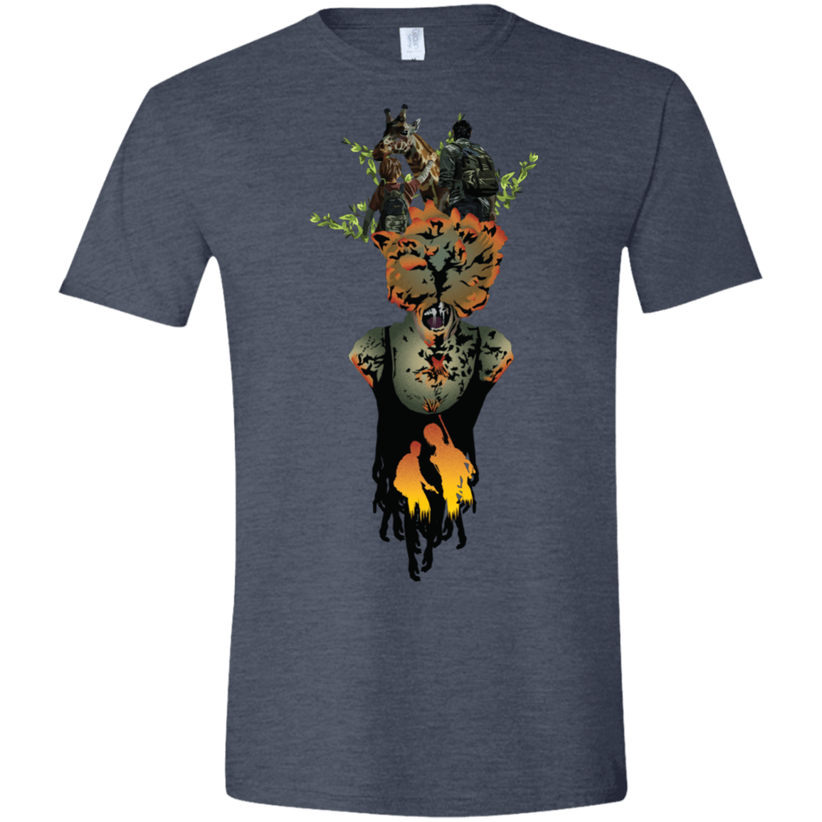 T-Shirts Heather Navy / S Last of Us Men's Semi-Fitted Softstyle