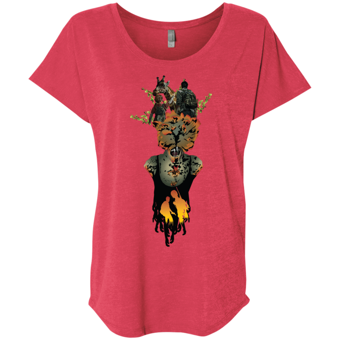 T-Shirts Vintage Red / X-Small Last of Us Triblend Dolman Sleeve