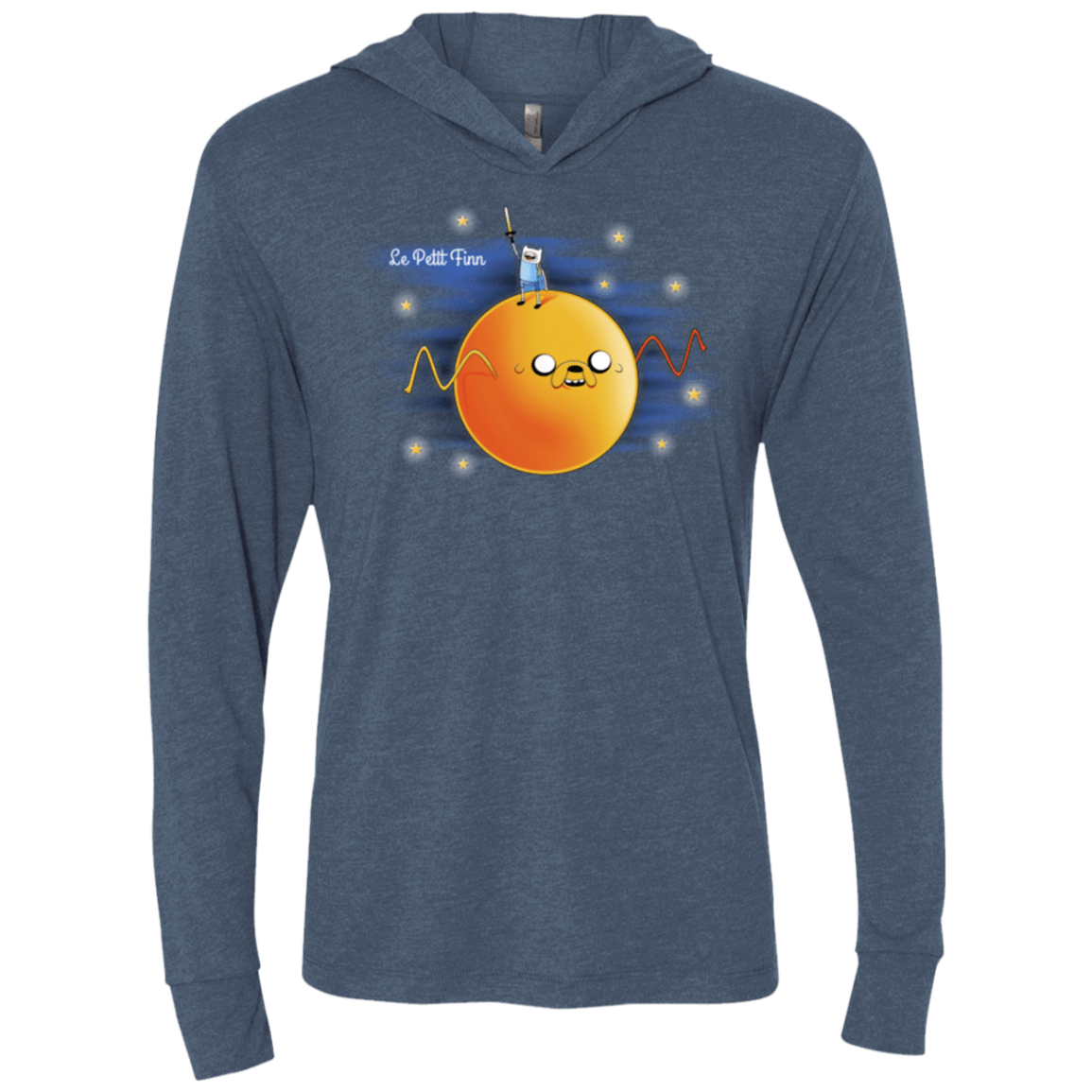 T-Shirts Indigo / X-Small Le Petit Finn Triblend Long Sleeve Hoodie Tee