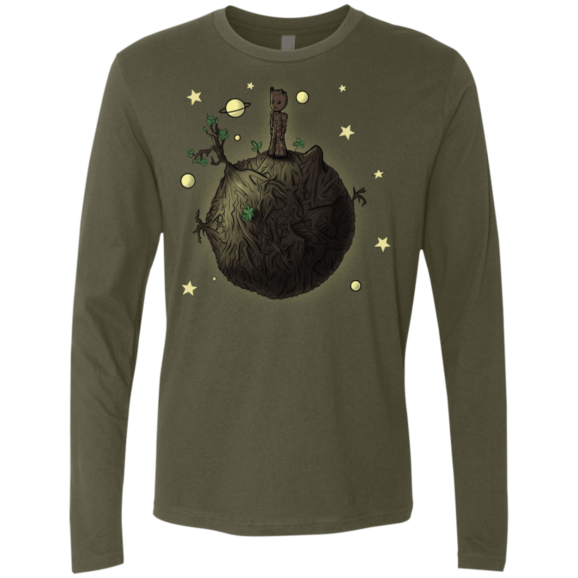 T-Shirts Military Green / S Le Petit Groot Men's Premium Long Sleeve