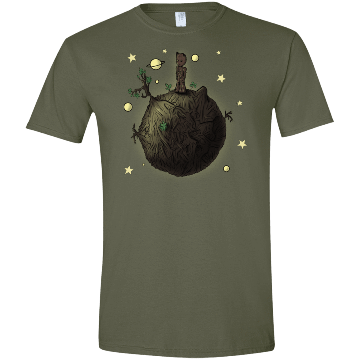 T-Shirts Military Green / S Le Petit Groot Men's Semi-Fitted Softstyle
