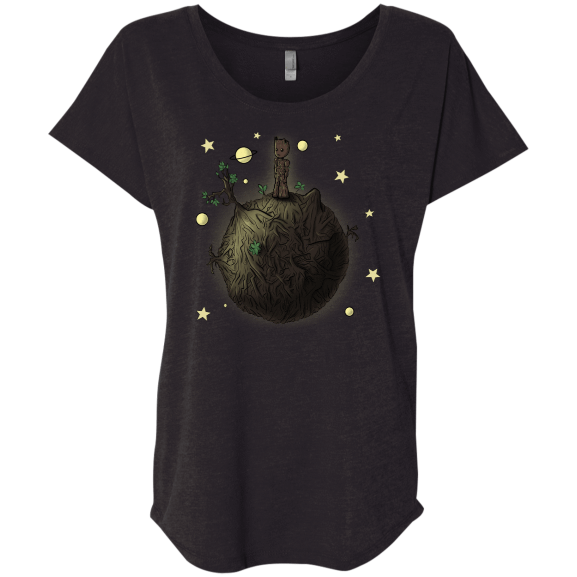 T-Shirts Vintage Black / X-Small Le Petit Groot Triblend Dolman Sleeve