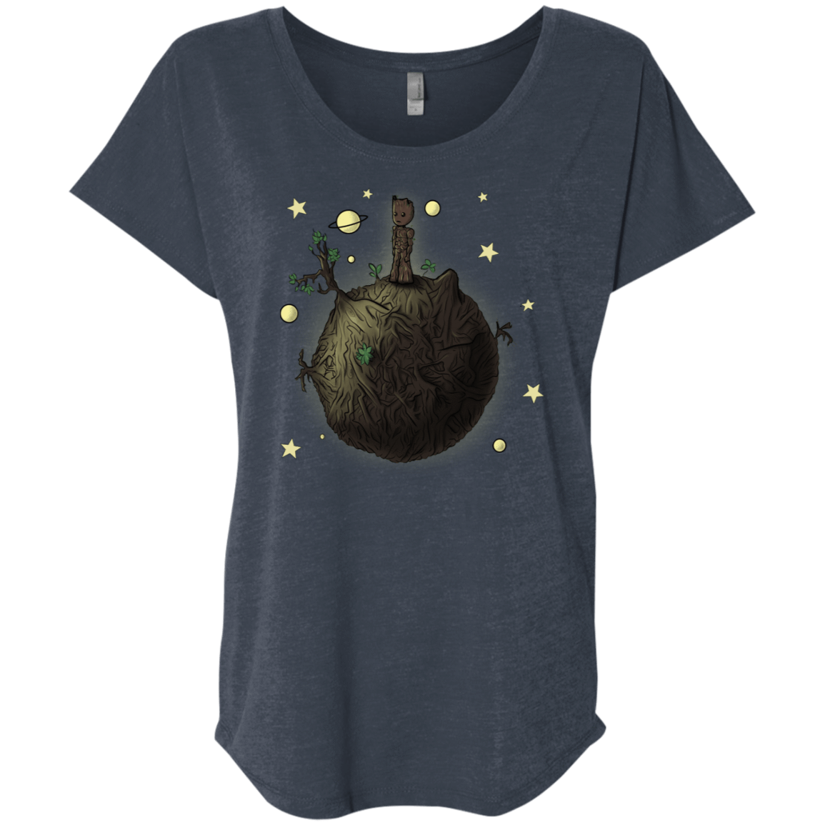 T-Shirts Vintage Navy / X-Small Le Petit Groot Triblend Dolman Sleeve