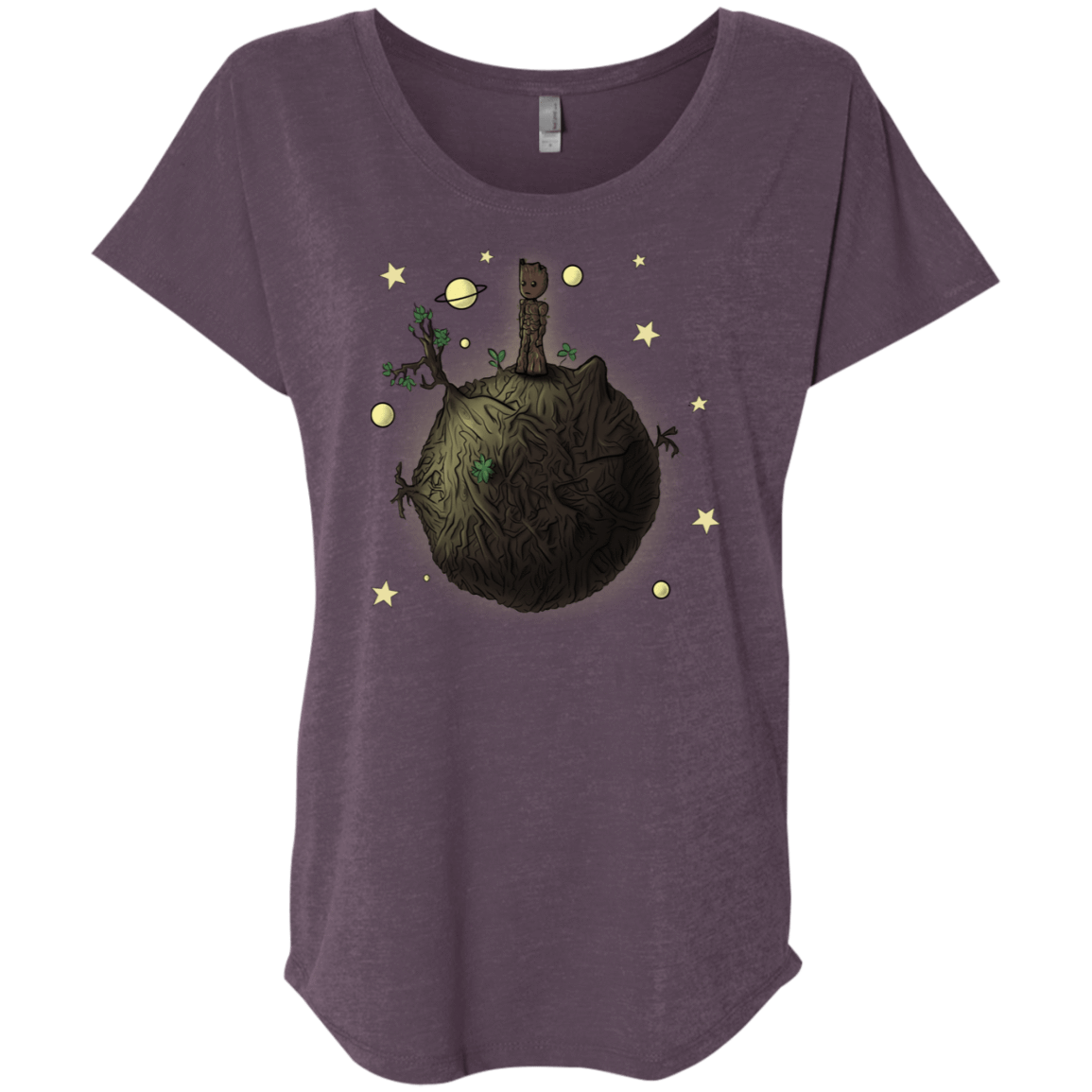 T-Shirts Vintage Purple / X-Small Le Petit Groot Triblend Dolman Sleeve
