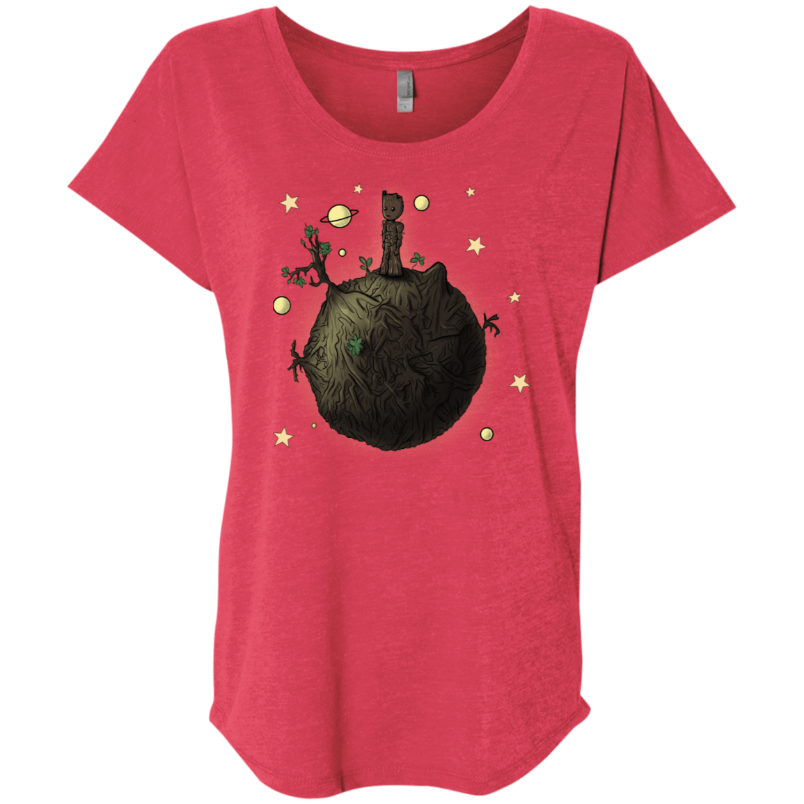 T-Shirts Vintage Red / X-Small Le Petit Groot Triblend Dolman Sleeve